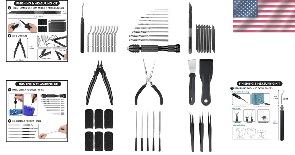 50-Piece 3D Printer Tools Kit - Deburring & Finishing Essentials for Precision