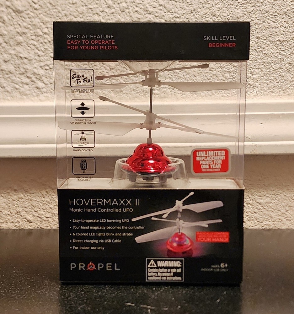 Hovermaxx II Magic Hand Controlled UFO Propel Drone Toy Red