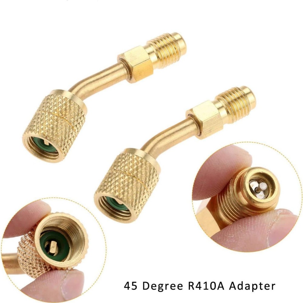R410A Safe Adapter Kit Mini Split Adapter 5/16 To 1/4 Coupler Brass+Rubber