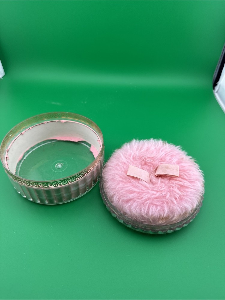 Vtg Clear Plastic Powder Box 1960s Acrylic