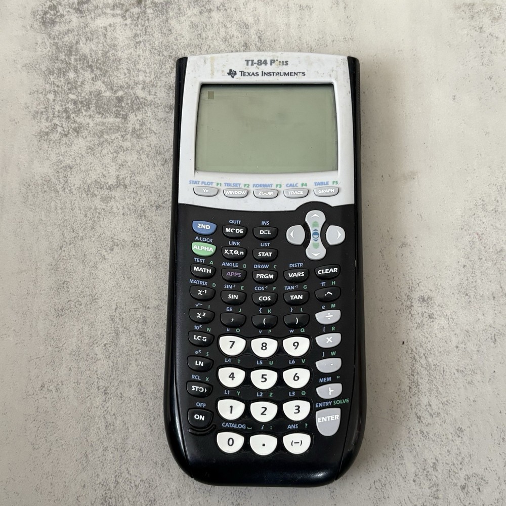 Texas Instruments TI-84 Plus Graphing Calculator Black Handheld Dirty TESTED
