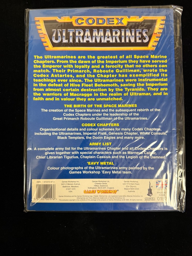 Games Workshop Warhammer 40k Ultramarines Codex Supplement Rulebook 2nd Edition