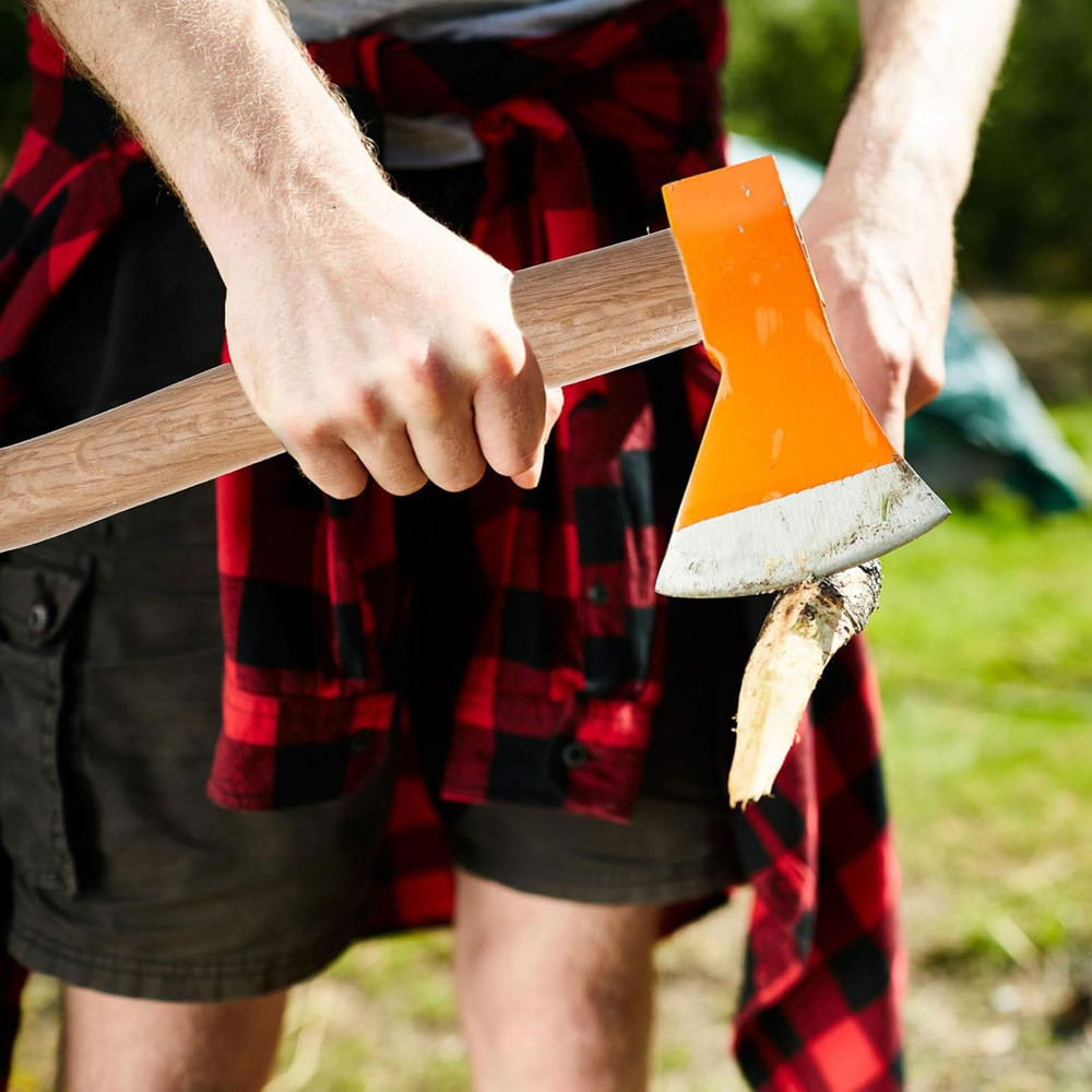 15-Inch Solid Wood Axe Handle Replacement for Hand Axe Outdoor Use Durable Strai