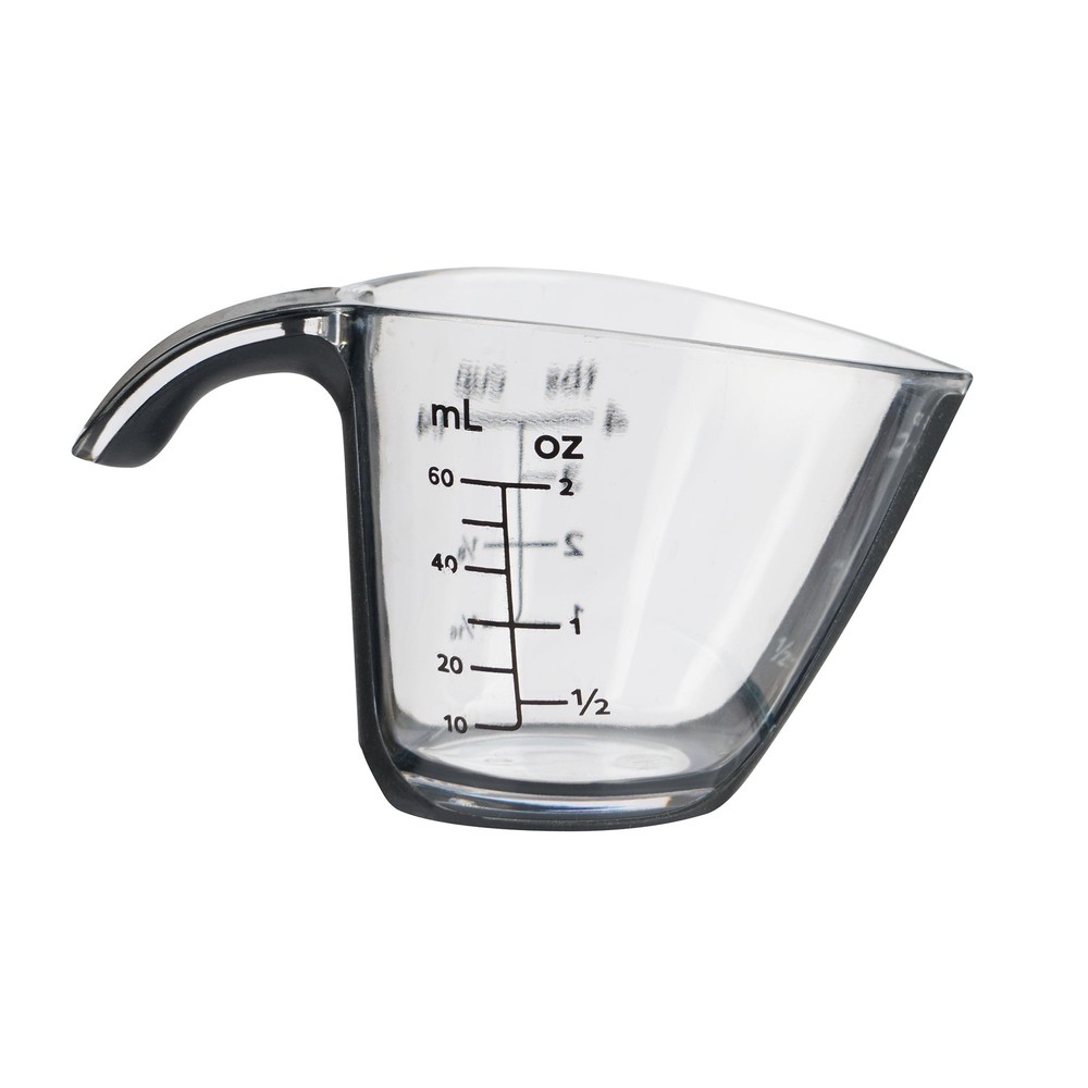 (4 pack 1/4C Plastic Mini Measuring Cup Black/Transparent