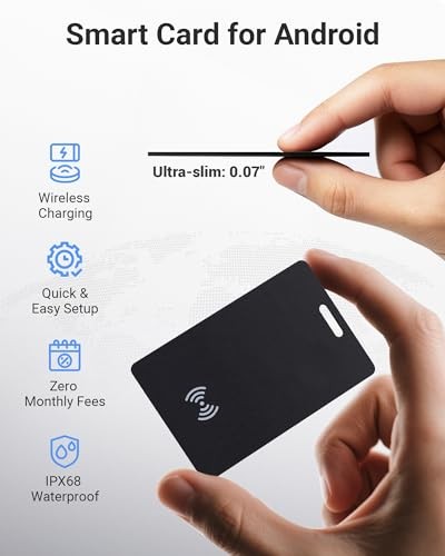Android Wallet Tracker Card, Smart Card (Android Only), GPS Wallet Black