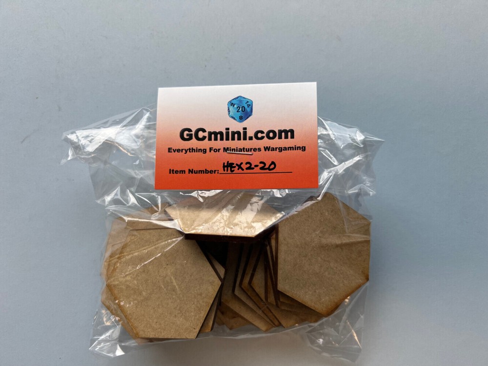 2" (50mm) Hex Bases - 20 per pack