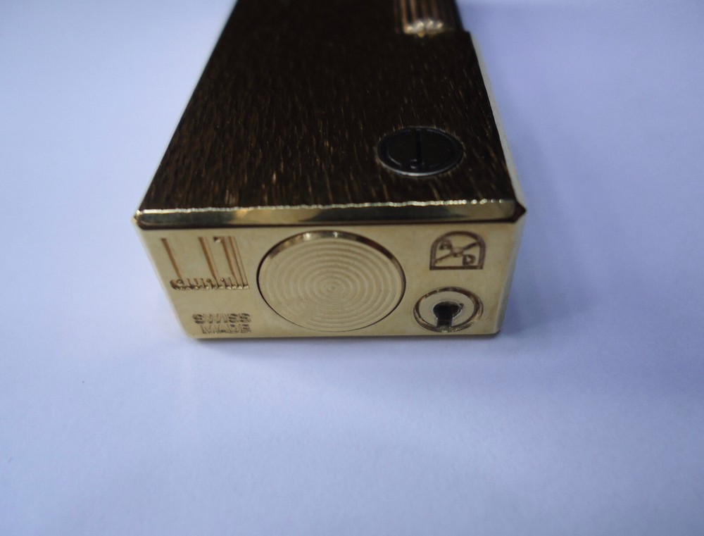 Dunhill Rollagas Lighter - Gold Plated - Textured Pattern - Serviced