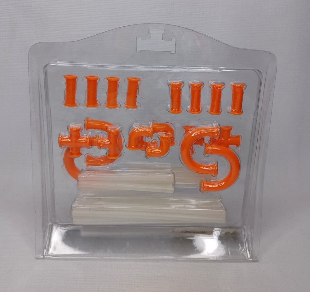Orange & Clear Plastic Straws STEM Building Toy Set