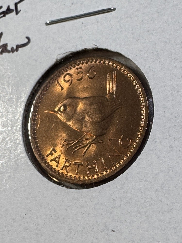 1956 Great Britain Farthing Bronze Coin