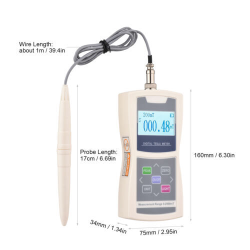 High Accuracy Digital Handheld Tesla Meter Gaussmeter Auto 200mT/ 2000mT