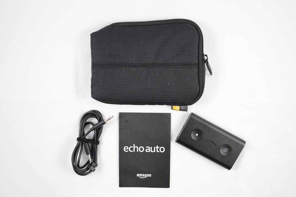 Amazon Echo Auto Smart Assistant Model BP39CN- Black w/Case Logic Carry Case