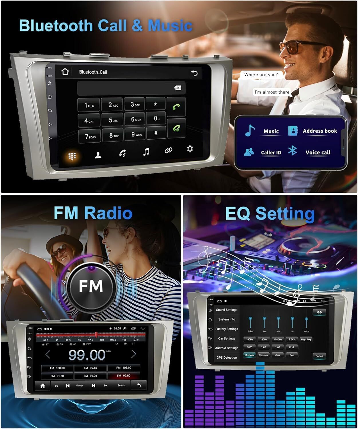 For Toyota Camry 2007-2011 Android 13 Car Stereo Radio GPS Navi WIFI Bluetooth