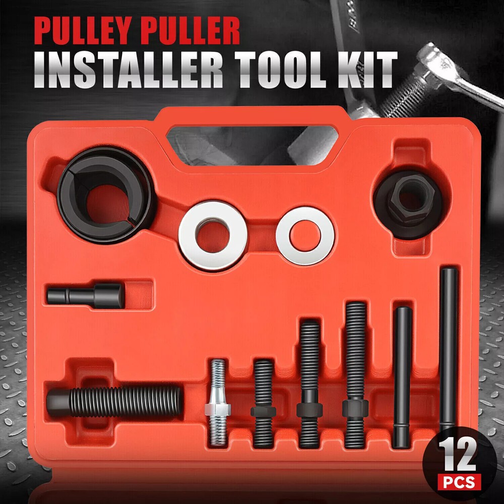 Power Steering Pump Pulley Puller Remover & Alternator Installer Tool Kit Set