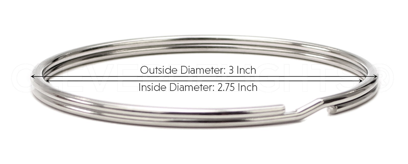 10 Pack - 3" Key Rings - Heavy Duty Large Split Key Ring - 3 Inch Diameter