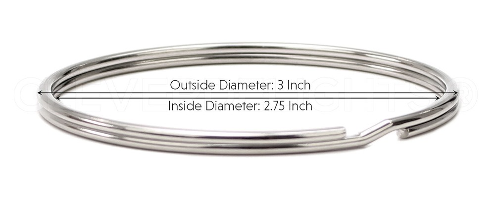 25 Pack - 3" Key Rings - Heavy Duty Large Split Key Ring - 3 Inch Diameter
