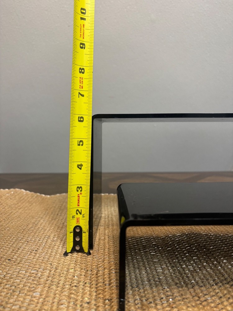 2 small black acrylic display risers