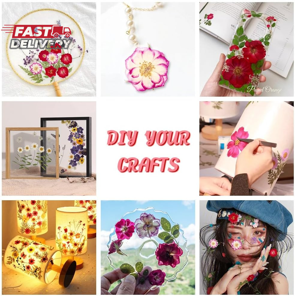 25Pcs Dried Pressed Rose for Resin Molds, Real Natural Rose Flowers Leaves Kit,