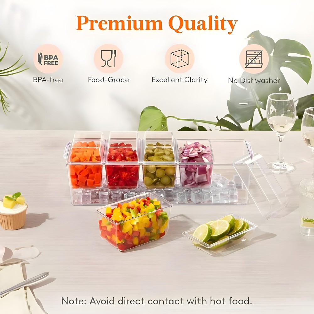 𝐋𝐚𝐫𝐠𝐞 Ice Chilled Condiment Containers w