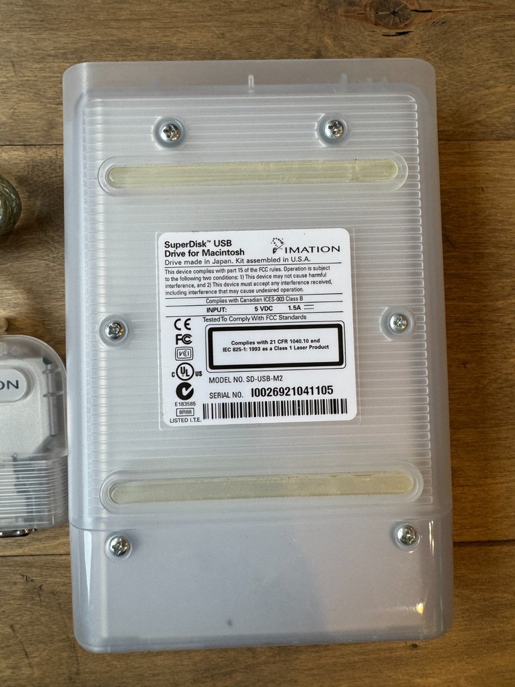 Imation SD-USB-M2 External SuperDisk USB Floppy Disk Drive Macintosh (No Power)