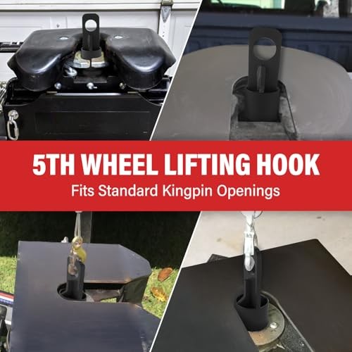 5th Wheel Lifting Bracket Wheel Trailer Hitch Fifth Lifting Hook Replace Black