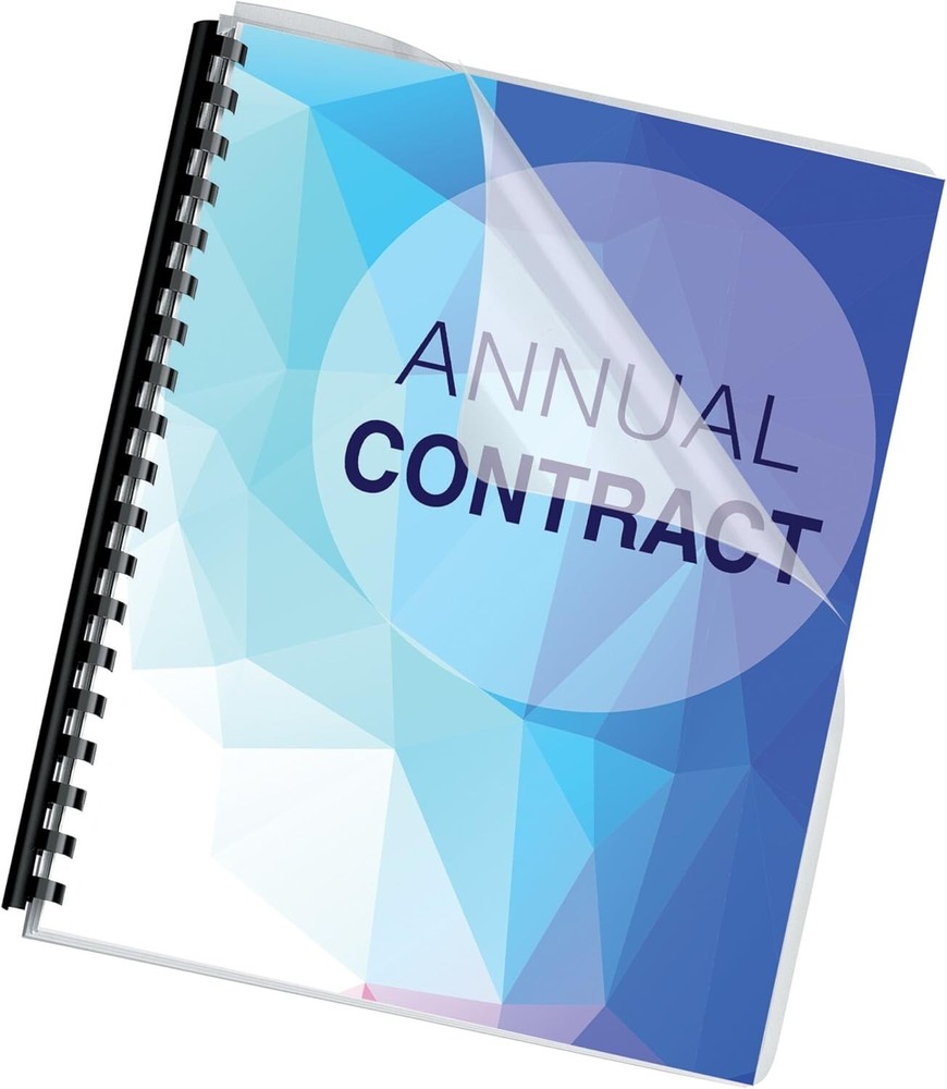 100 Pack Oversize Transparent PVC Binding Covers - Clear Document Shields