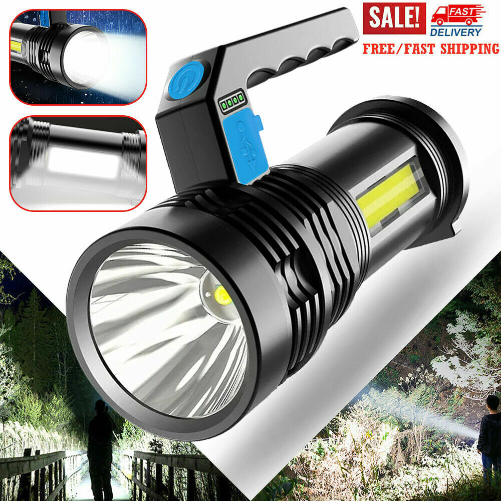 LED Flashlight USB Rechargeable Searchlight Handheld Powerful Camping Torch
