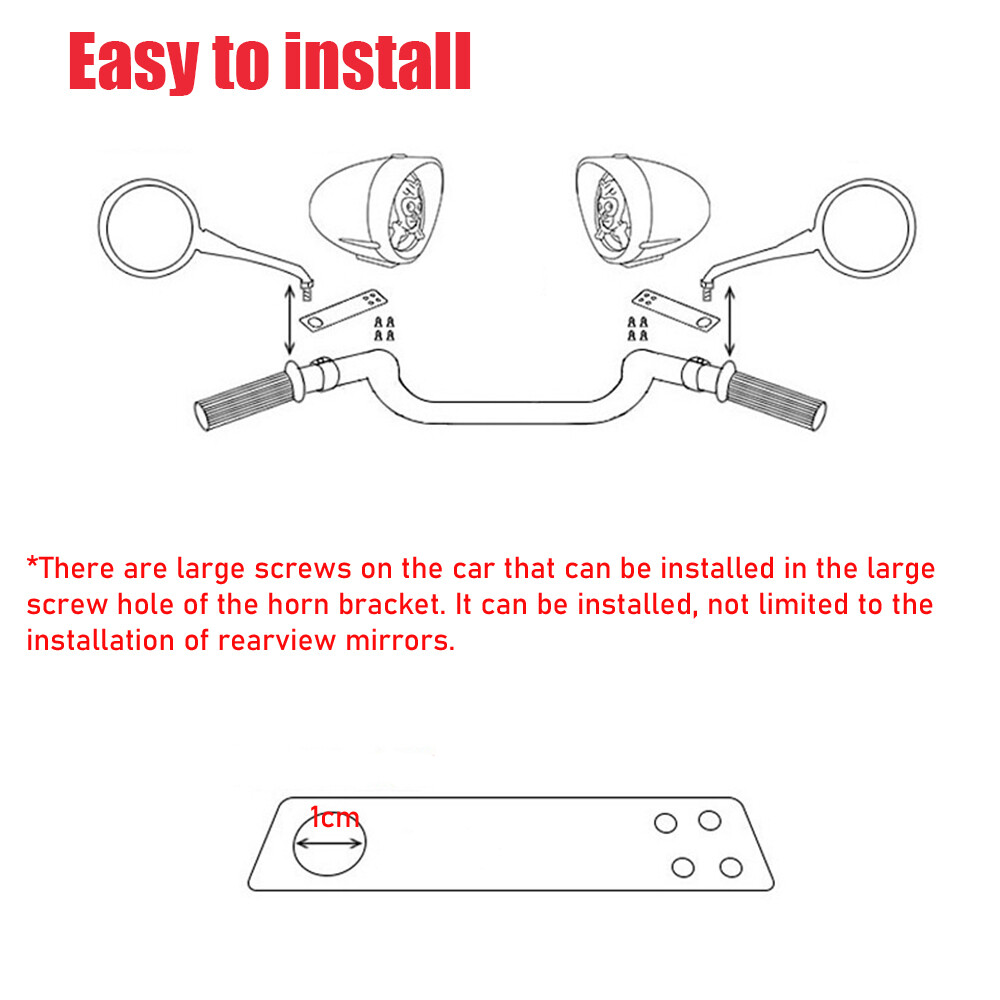 Waterproof Bluetooth Speaker Motorcycle ATV Speakers Stereo Audio Radio System