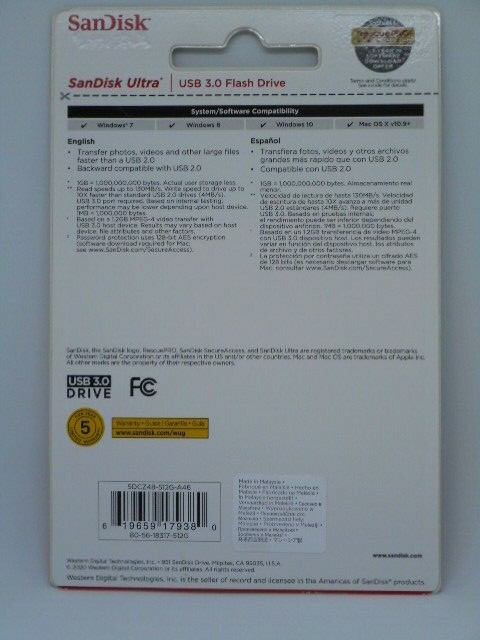 New SanDisk Ultra 512 GB USB 3.0 USB Flash Drive Speed up to 130MBs