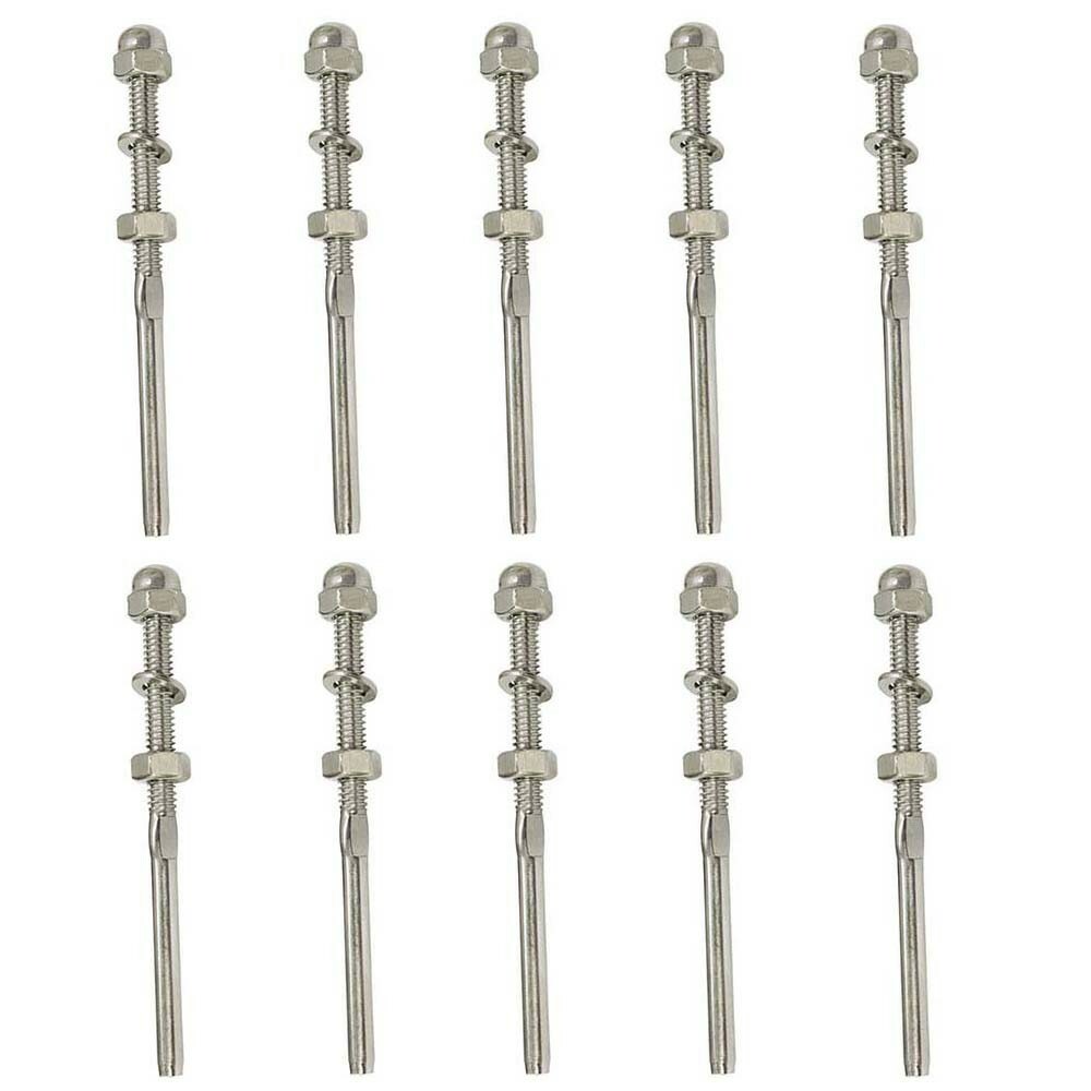 10 PC Type 316 Stainless Steel End Fitting for Cable Railing - for 1/8" Cable