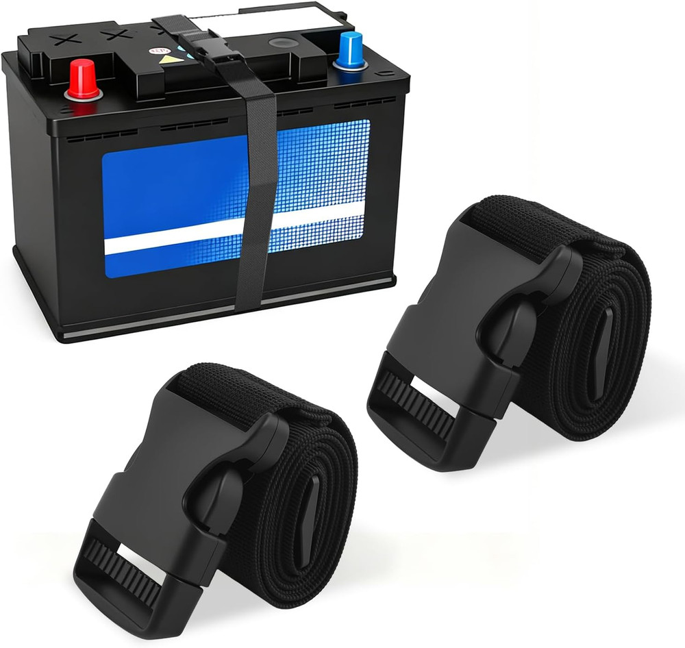 2PCS 39" Car Battery Tie down Strap with Elastic Buckle,Adjustable Battery Strap