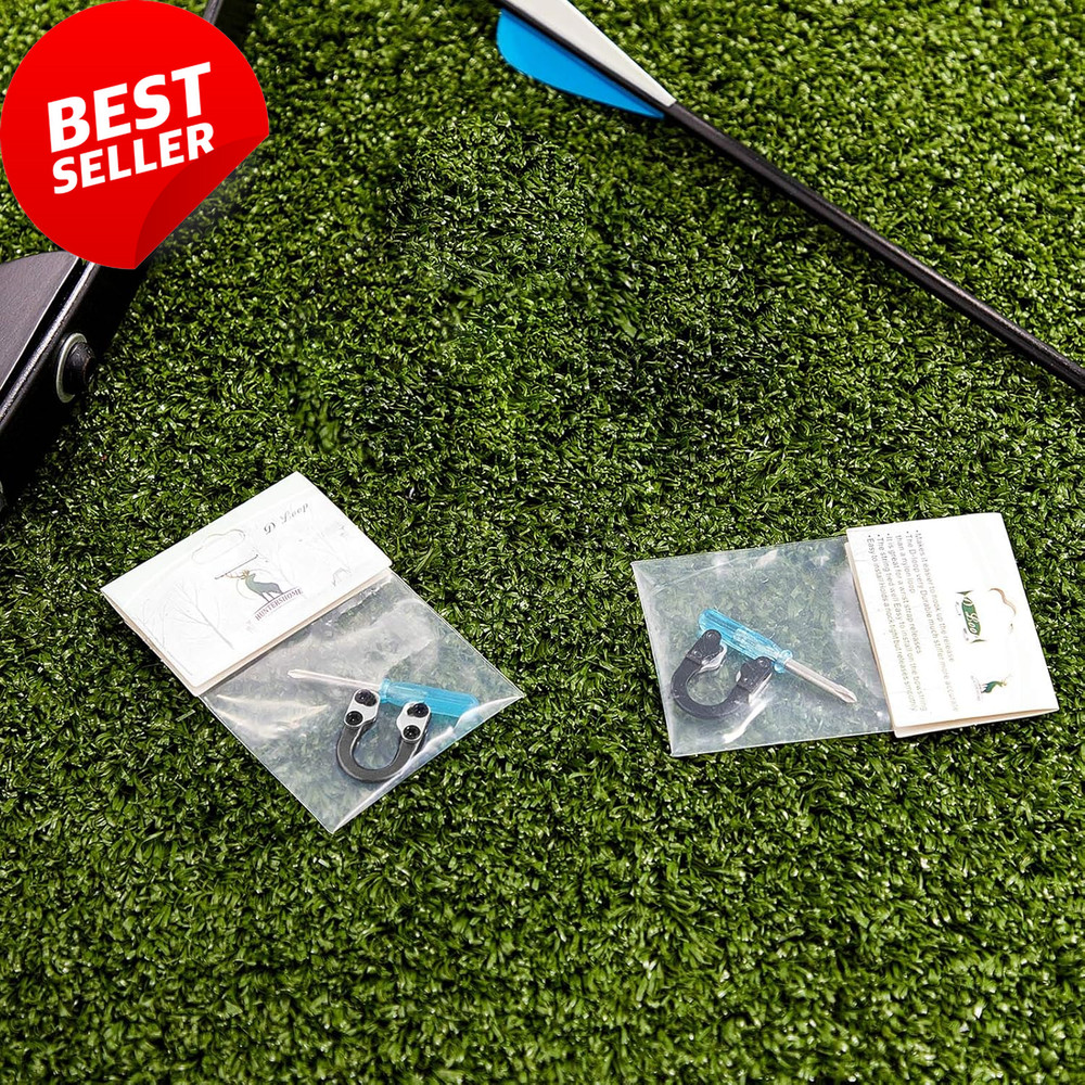 2 Sets Archery D Loop, Compound Bow Metal U Nock, Release Loop with Screwdrivers