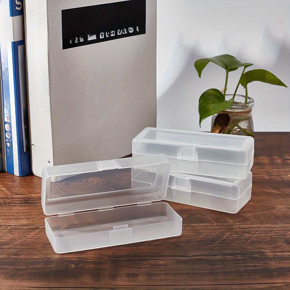 6pcs PP Plastic box. Rectangle White 12x5x3.2cm Inner Size: 12.2x4.7cm Bead