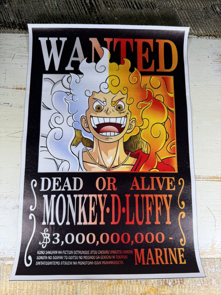 MONKEY-D-LUFFY One Piece Wanted Poster Canvas A4 Size