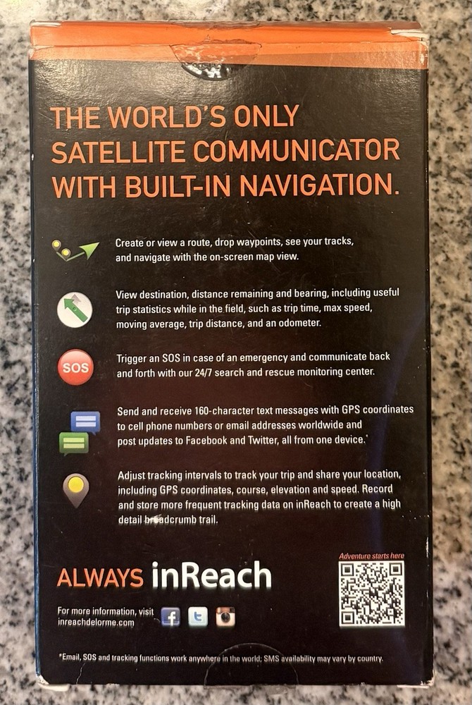 DeLorme InReach Explorer Two Way Satellite Communicator