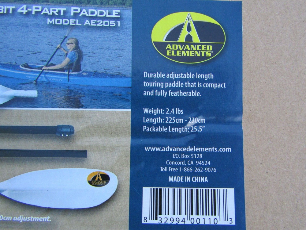 Advanced Elements Orbit 4-Part Paddle AE2051 225cm-230cm