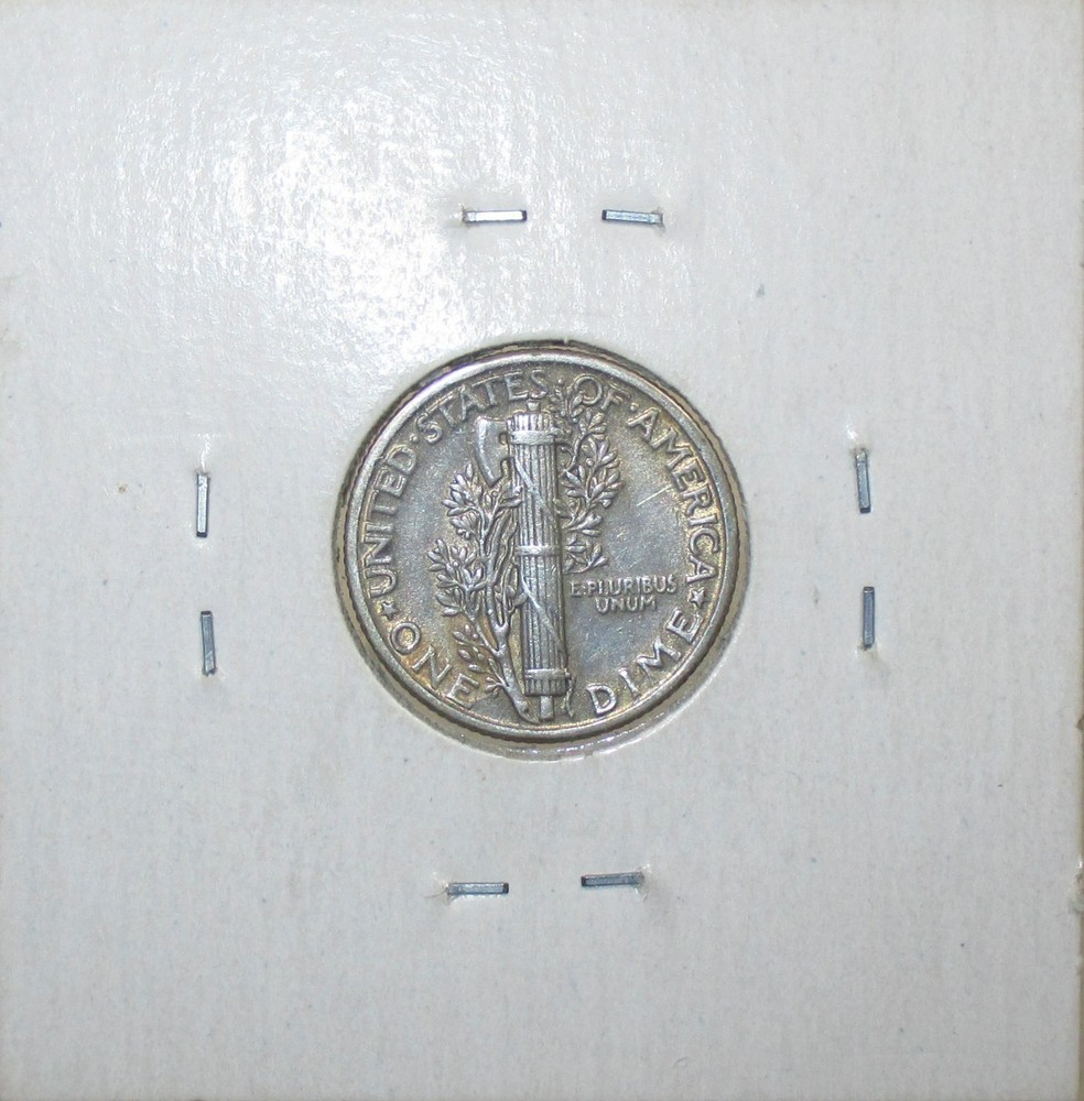 1934 Mercury Silver Dime Error Coin - Laminate?
