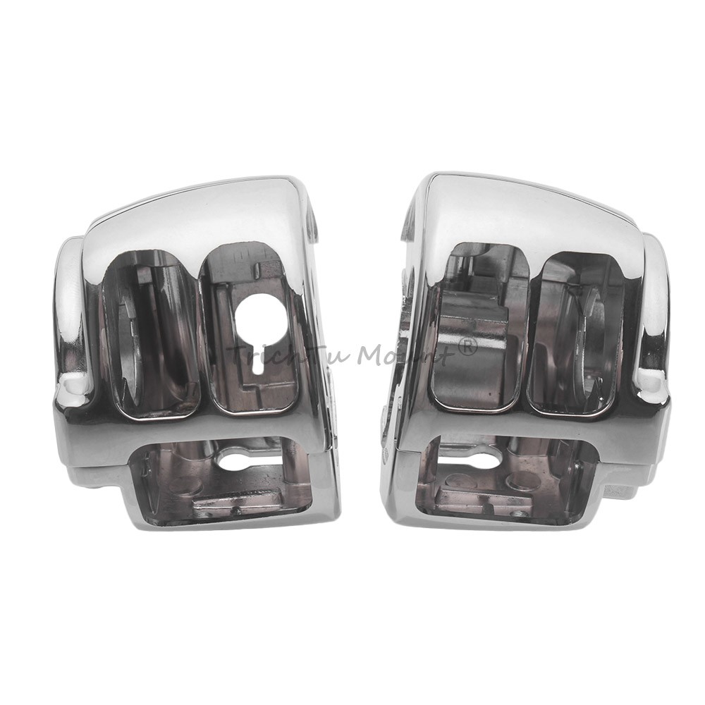 Chrome Handlebar Control Switch Housing Cover Kits For Harley Softail Heritage
