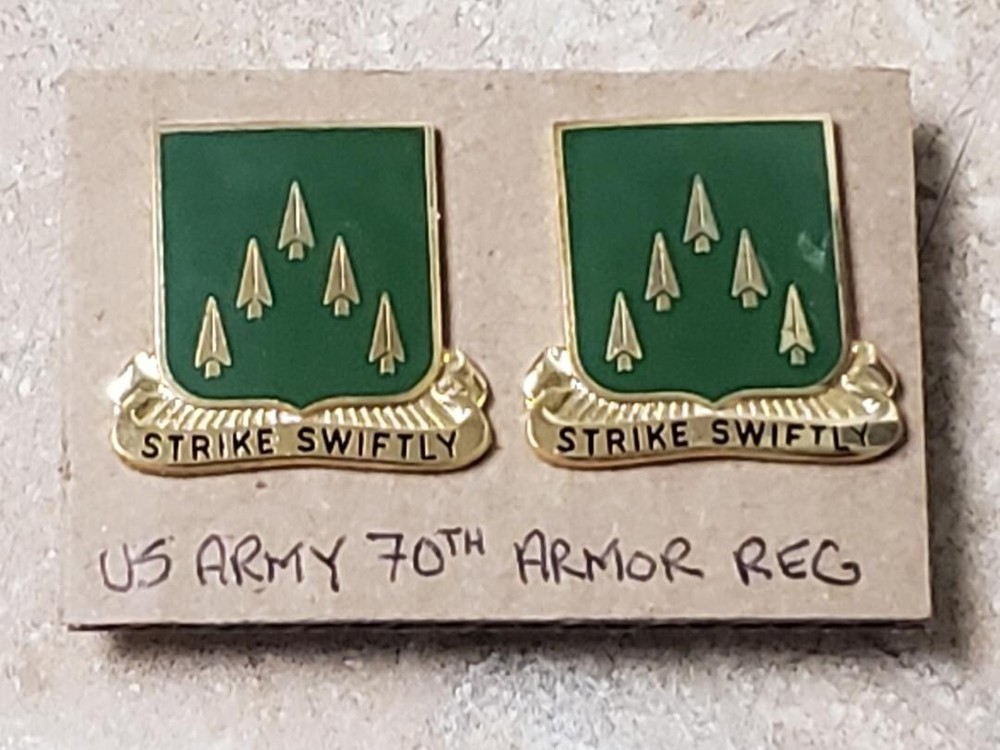 US Army 70th Armor Regiment Crest DUI (Pair)