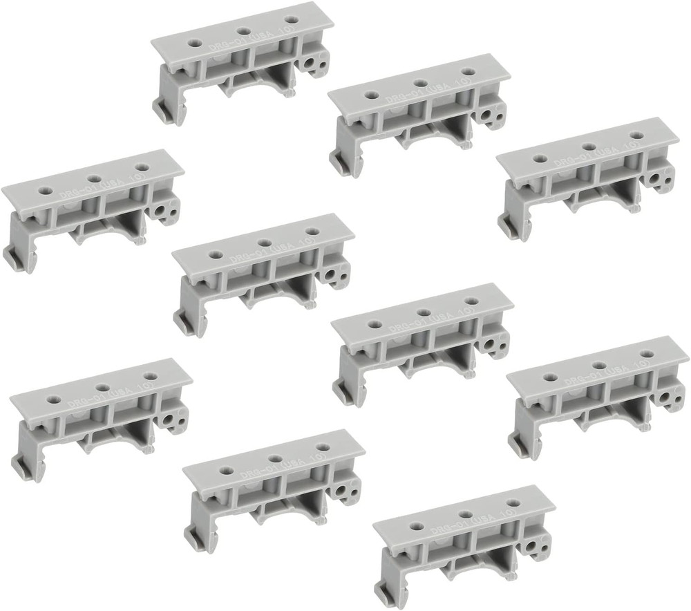 PCB DIN Rail Mounting Bracket Carrier Clips, for 35mm DIN Rail Gray, 10 Sets
