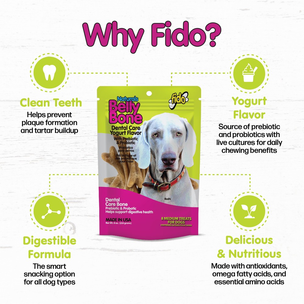 Fido Belly Bone Yogurt Dog Bone - Medium 8ct.
