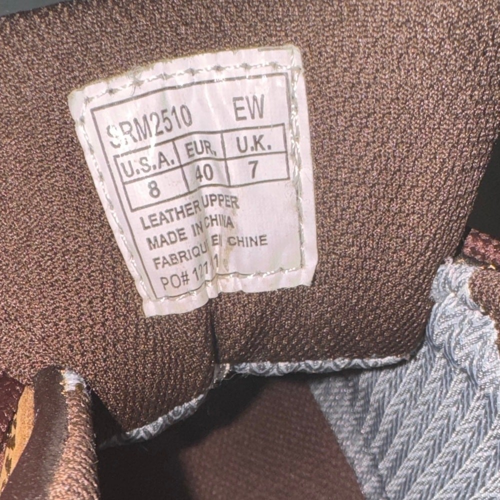 SRMAX work brown boots leather upper shoes size 8