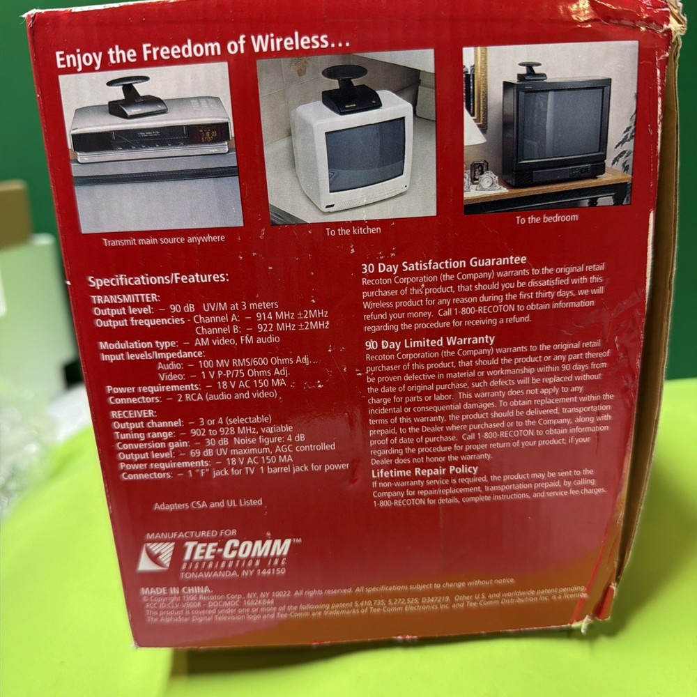 Alphastar Wireless Video Sender Recoton Open Box Untested