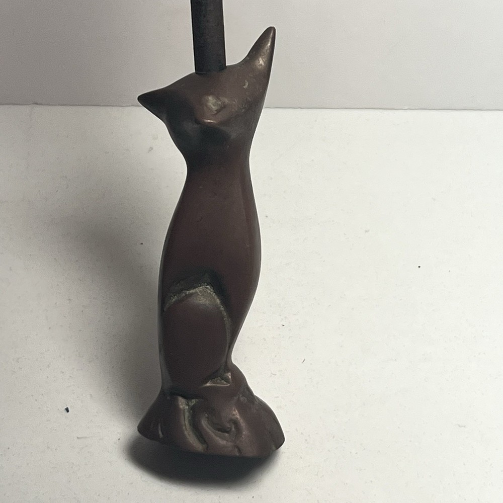 Brass Fox Damper Hook Flue Pull Opener Fireplace Tool Chimney Closer Vintage