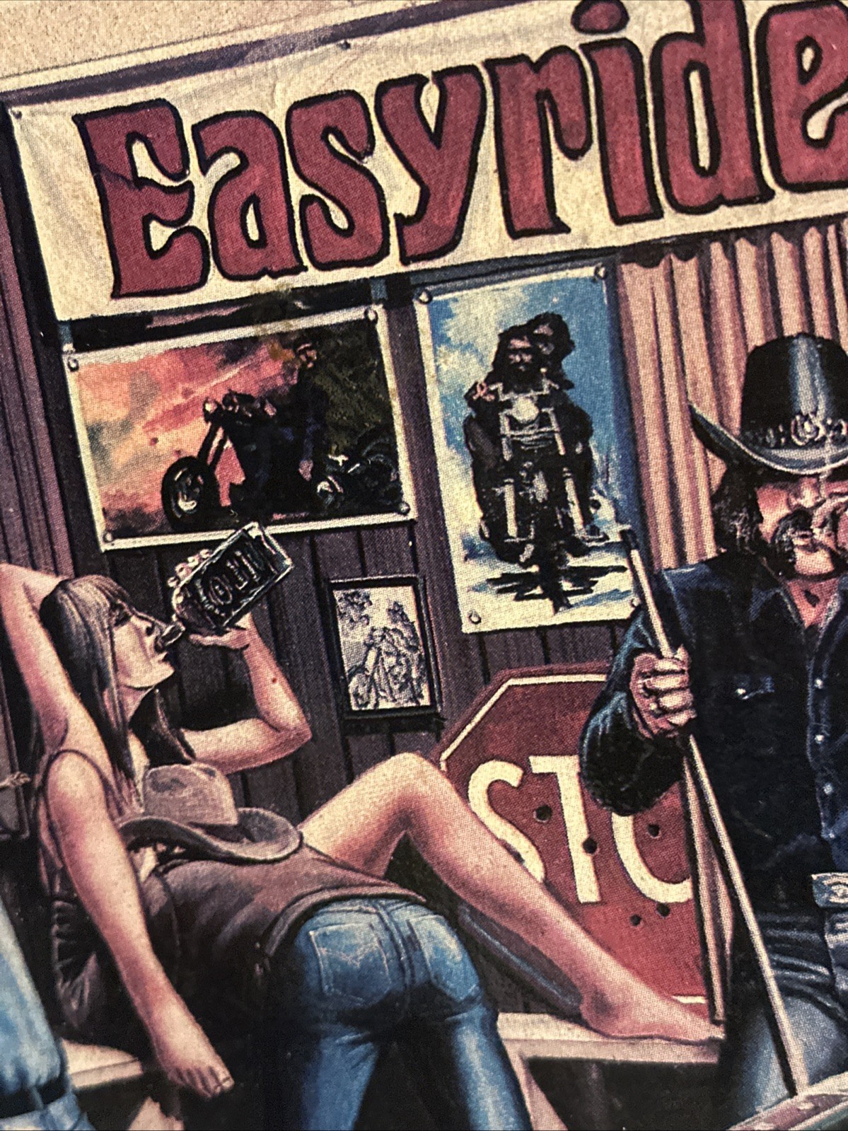 Awesome Vintage Easy Riders 10th Anniversary Wall Hanger 20” Long 16”tall