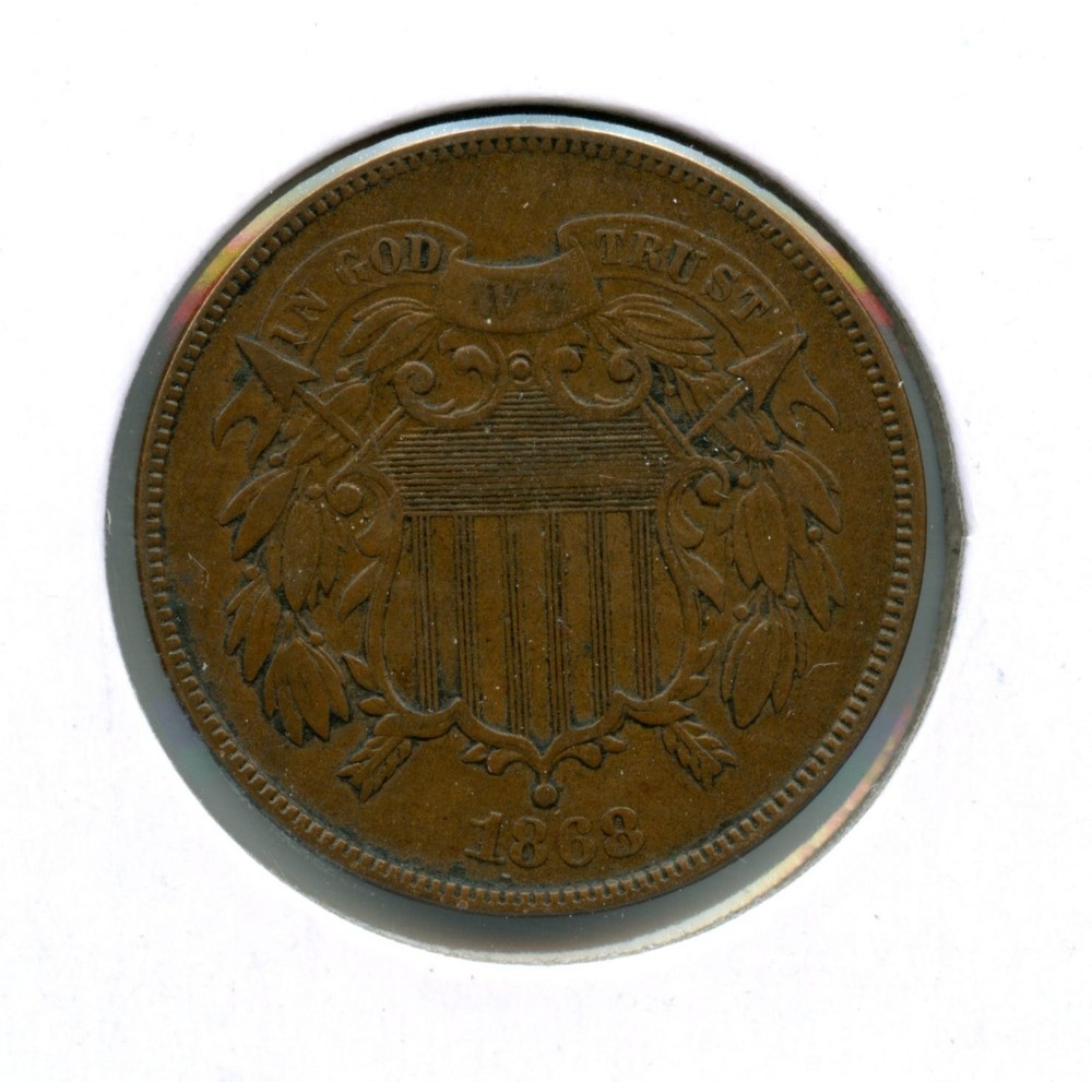 1868 U.S. Two Cent Piece - Extremely Nice Details, Must See