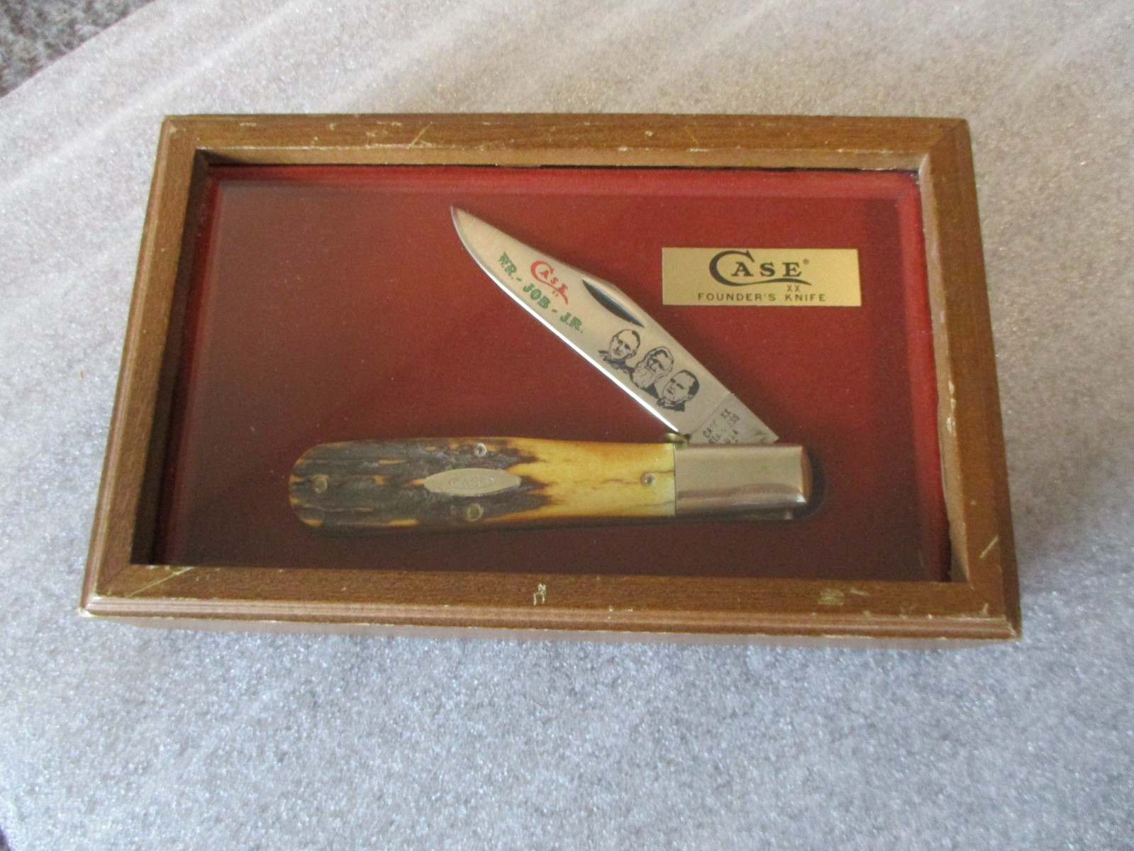VINTAGE CASE XX 5143 SSP LTD PRODUCTION FOUNDERS STAG KNIFE in DISPLAY CASE