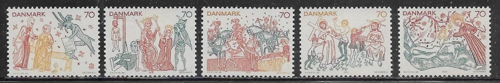 Denmark Scott #'s 526 - 530 MNH