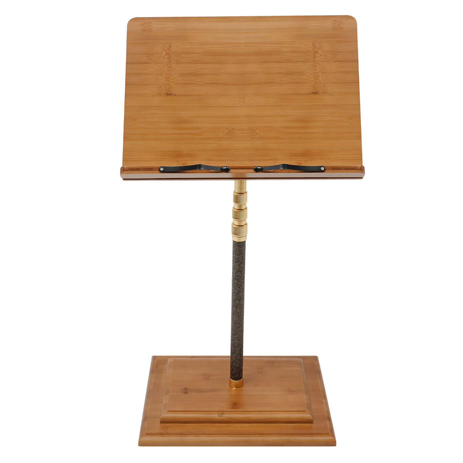 Musician's Bamboo Music Stand for Sheet Music Portable & Height-Adjustable Shelf