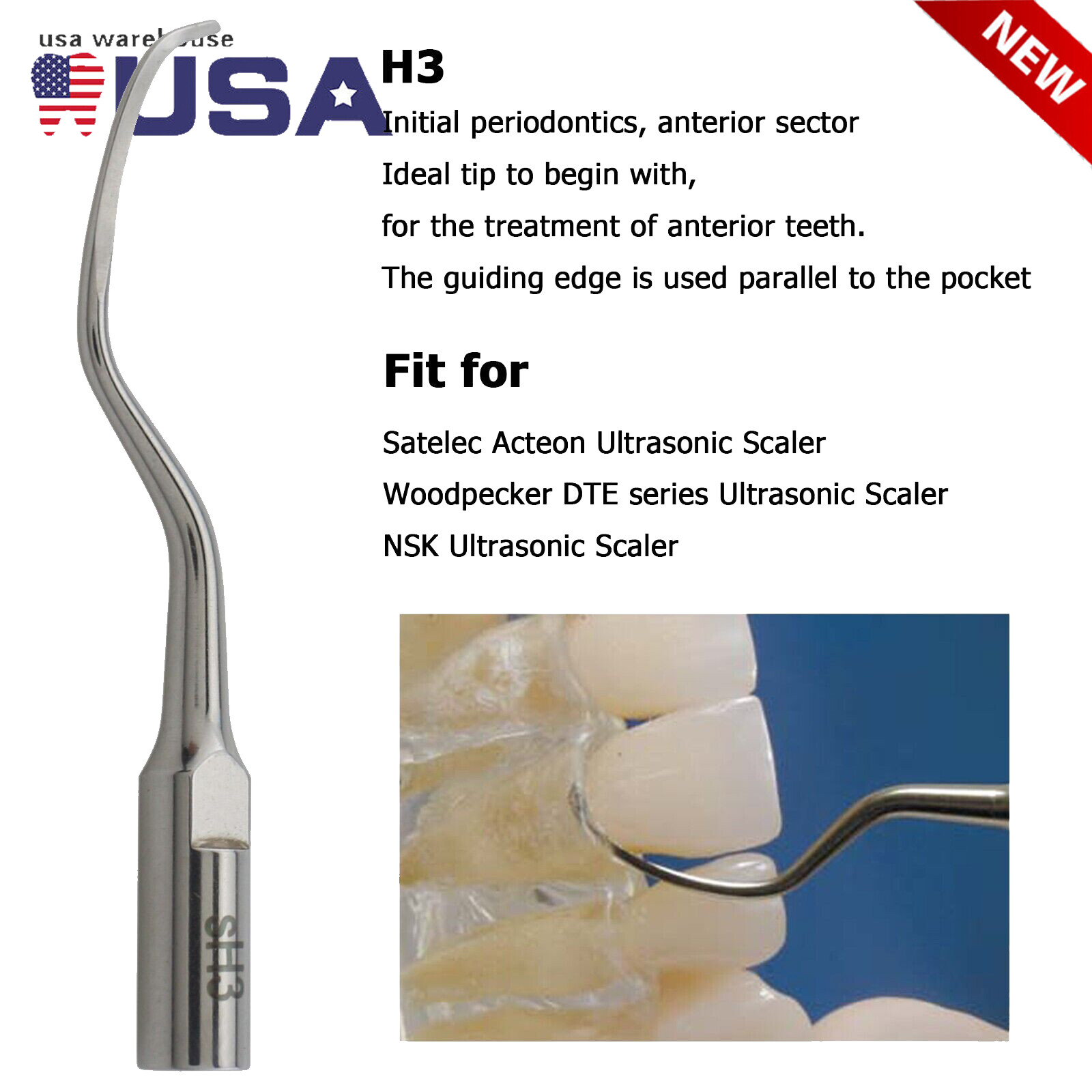 Fit Satelec ACTEON Newtron Handpiece Tips Dental Ultrasonic Piezo Scaler Scaling