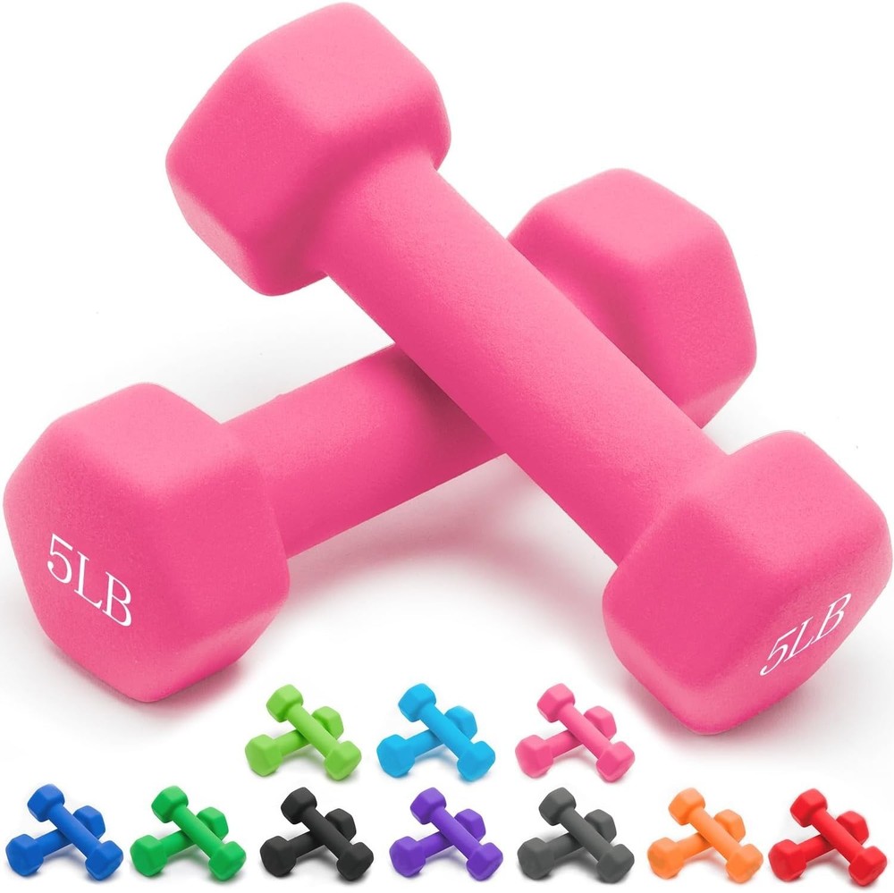 Hexagonal Weighted Dumbbells (1-15 LB) - Portable & Versatile for Workouts